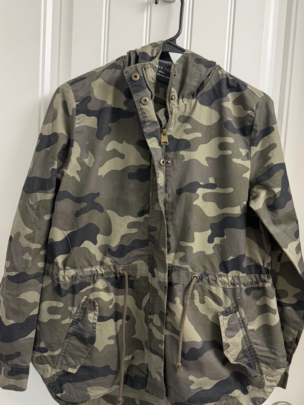 Love Tree Olive & Black Camo Hooded Utility Jacket
